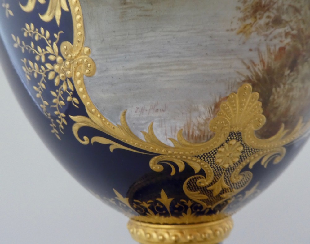 Coalport porcelain Vase and cover. ‘Chatsworth House’, J.H.Plant, c. 1900. View III