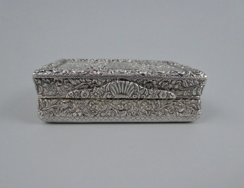 Indian silver double snuff box. Trichinopoly or Tanjore, c. 1860. View XI