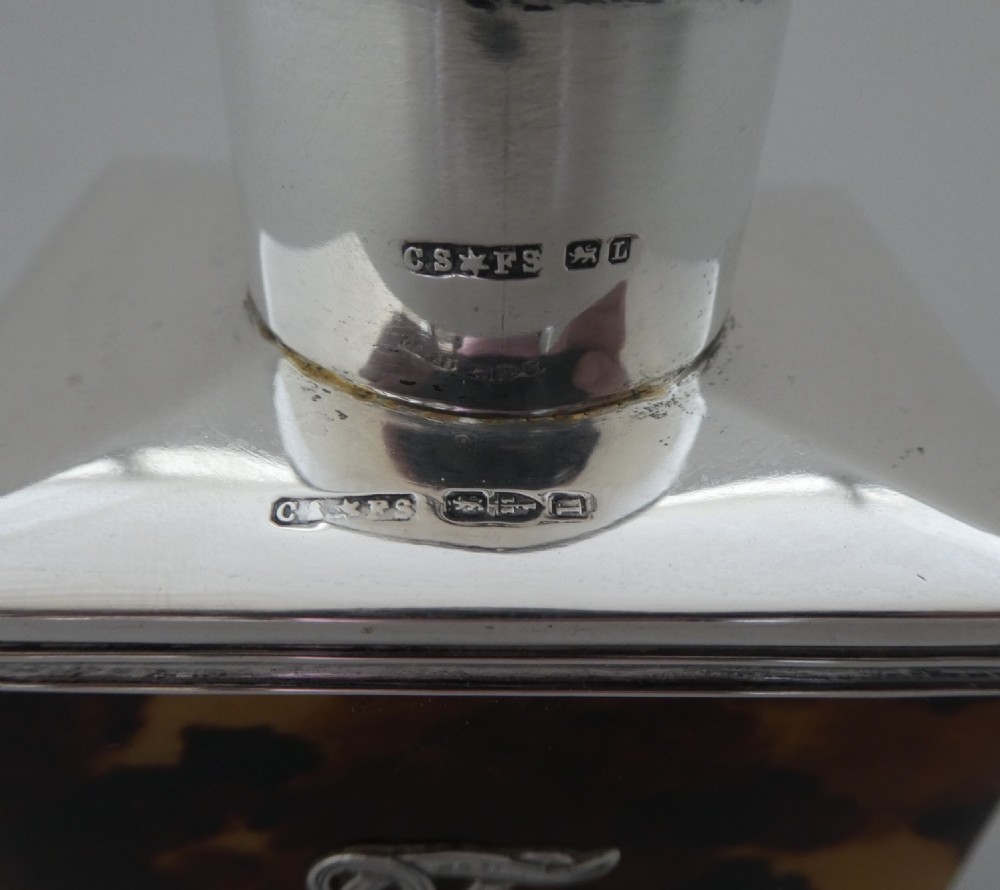 Silver and tortoiseshell tea caddy, Chester 1894. View II