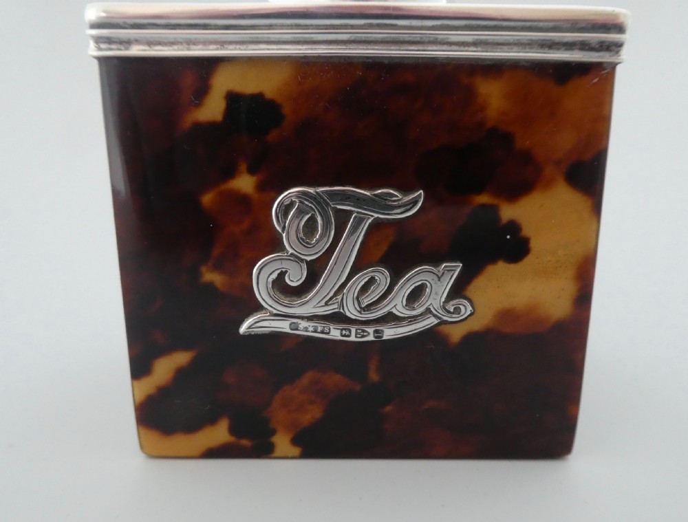 Silver and tortoiseshell tea caddy, Chester 1894. View III