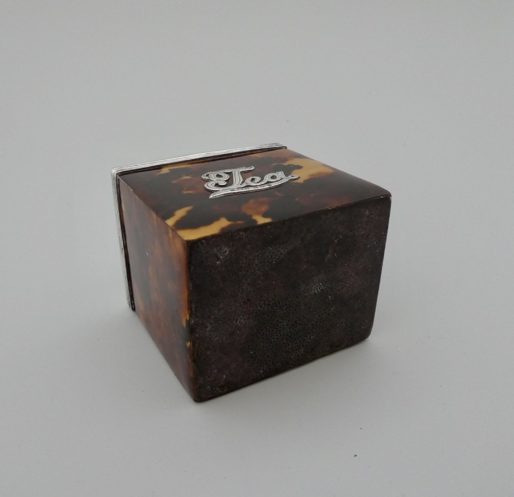 Silver and tortoiseshell tea caddy, Chester 1894. View IX