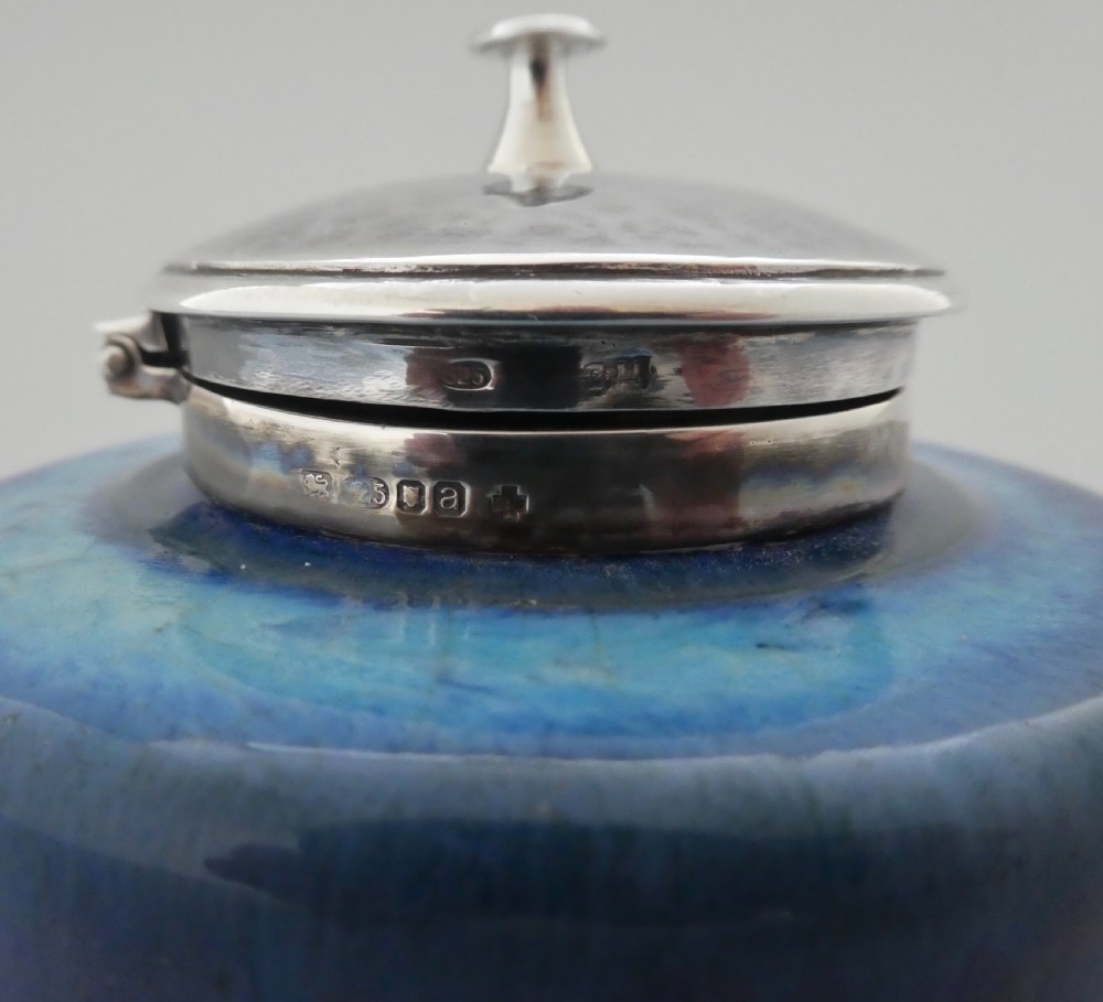 Ruskin inkwell c. 1900, with later Guild of Handicraft silver mounts. View VII