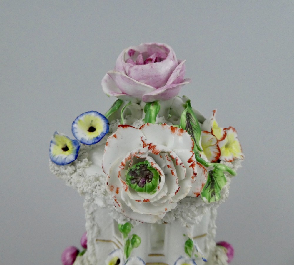 Staffordshire porcellaneous cottage pastille burner and base, c. 1830. View II