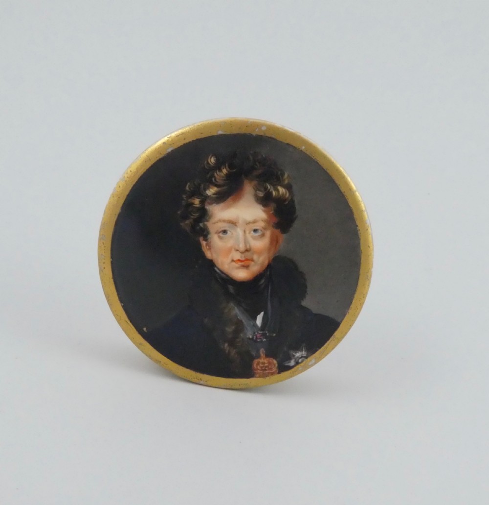English porcelain box painted with the Prince Regent, c. 1815. View II