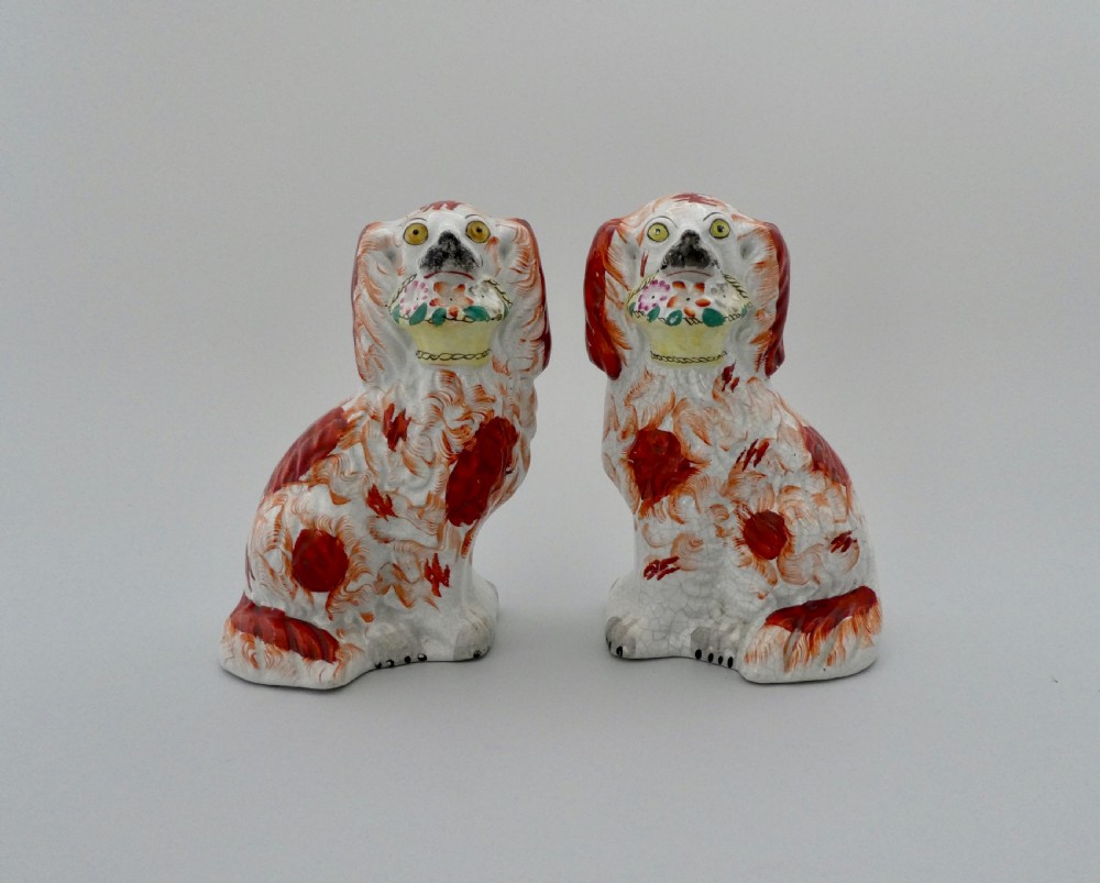 Staffordshire Basket of Flower Spaniels, c. 1860.