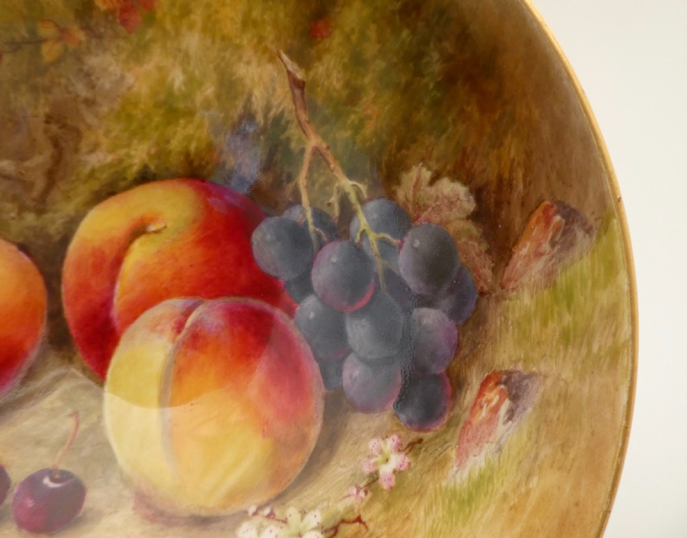 Royal Worcester porcelain fruit painted bowl. William Ricketts, dated 1929. View III