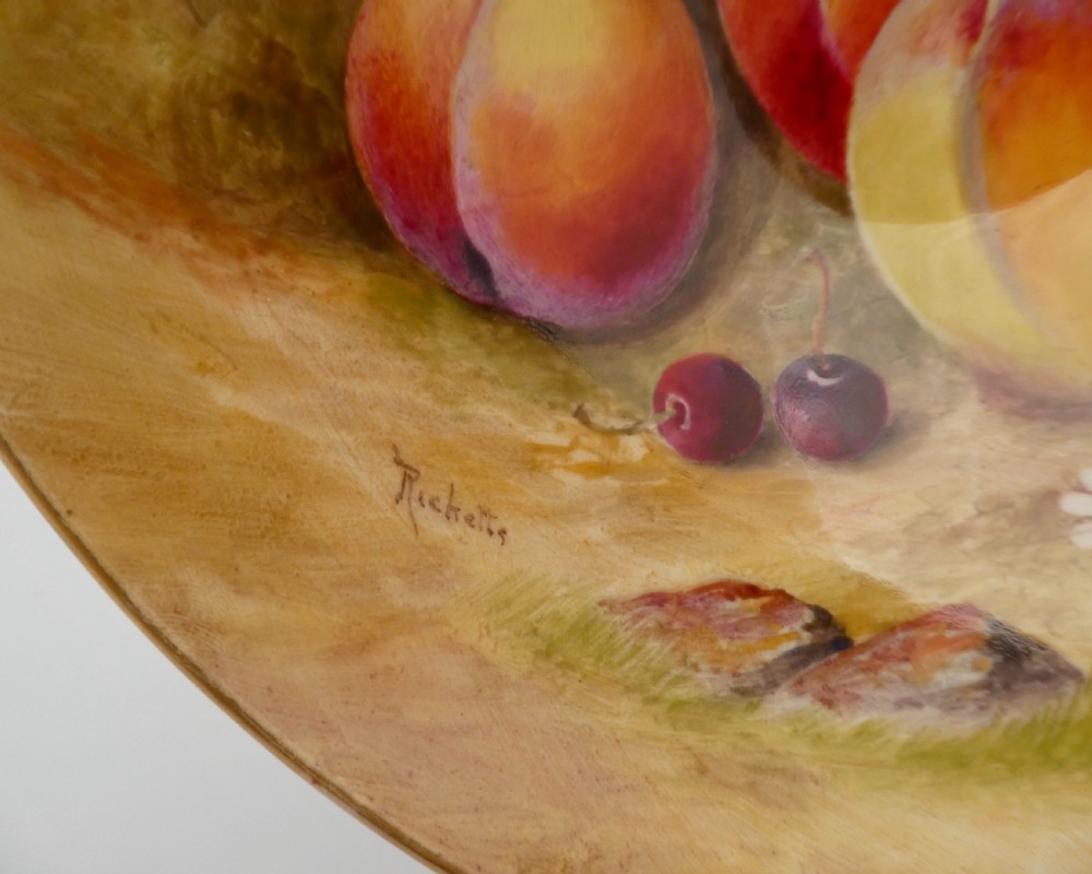 Royal Worcester porcelain fruit painted bowl. William Ricketts, dated 1929. View V
