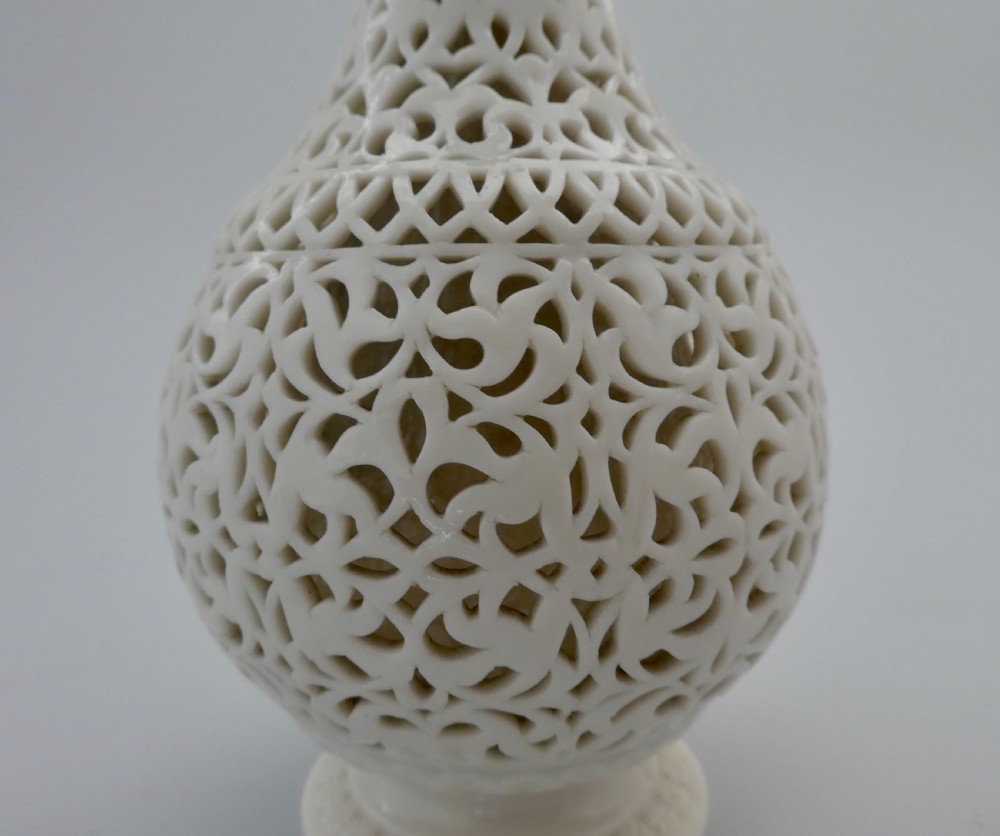 Graingers Worcester porcelain reticulated vase & cover, c. 1890. View III
