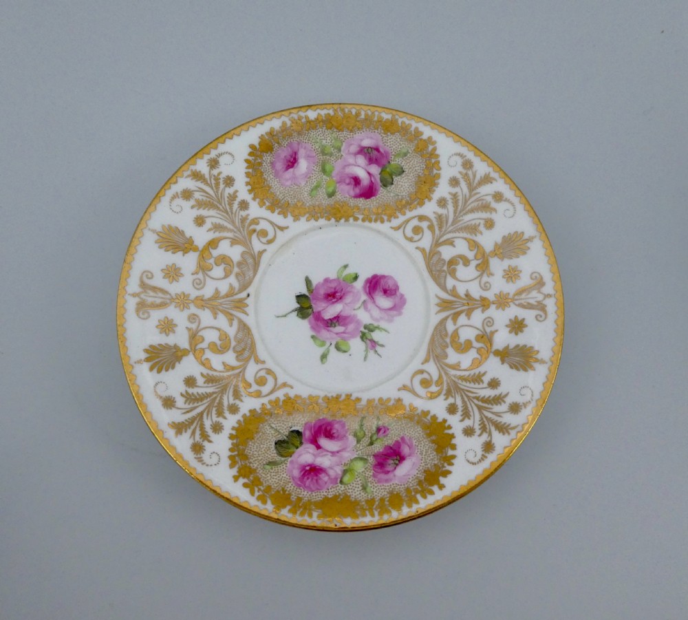 Pair of Coalport porcelain covered cups and stands, c. 1830. View III