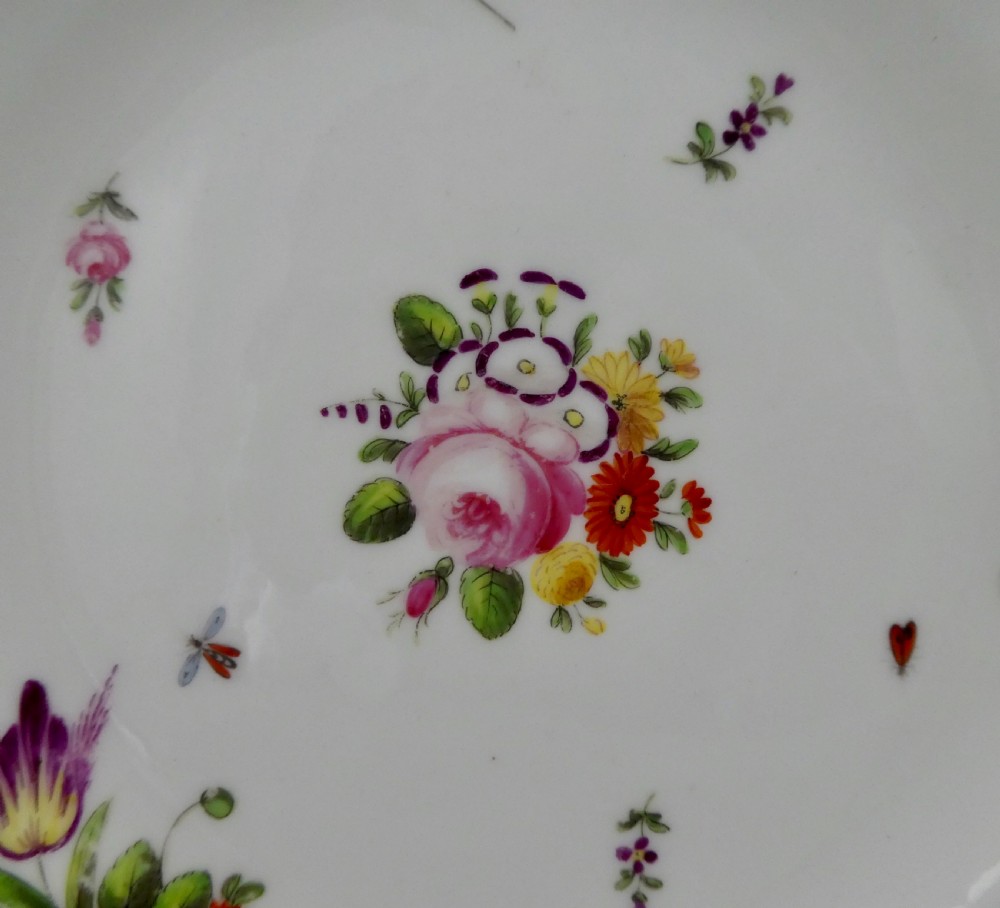 Nantgarw porcelain dish. Flower painted. c. 1820. View III