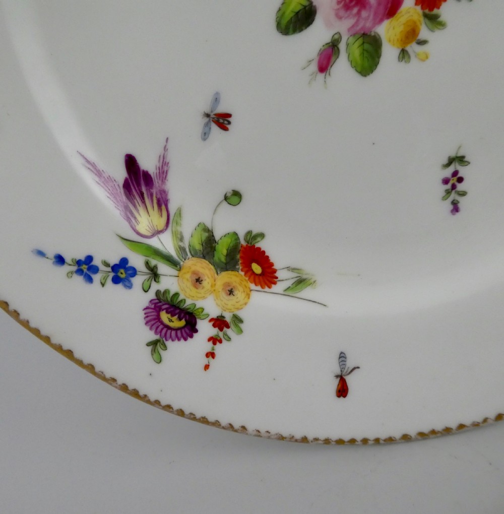 Nantgarw porcelain dish. Flower painted. c. 1820. View IV