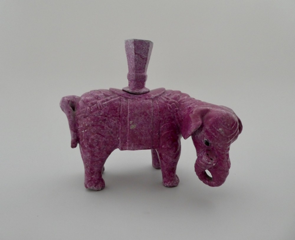 Pair Chinese porcelain elephants, c. 1860. Qing Dynasty. View V