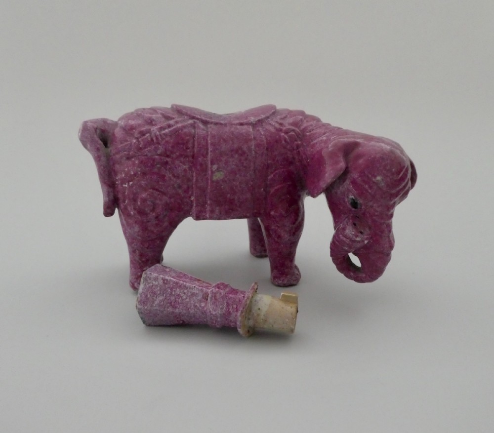 Pair Chinese porcelain elephants, c. 1860. Qing Dynasty. View VII