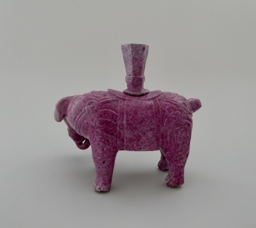Pair Chinese porcelain elephants, c. 1860. Qing Dynasty. View VIII