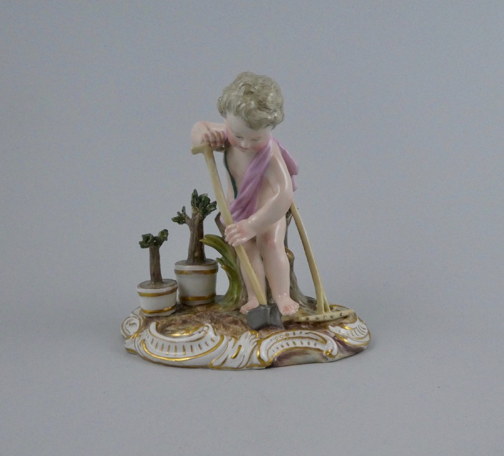 Meissen porcelain Putti gardener, c. 1870.