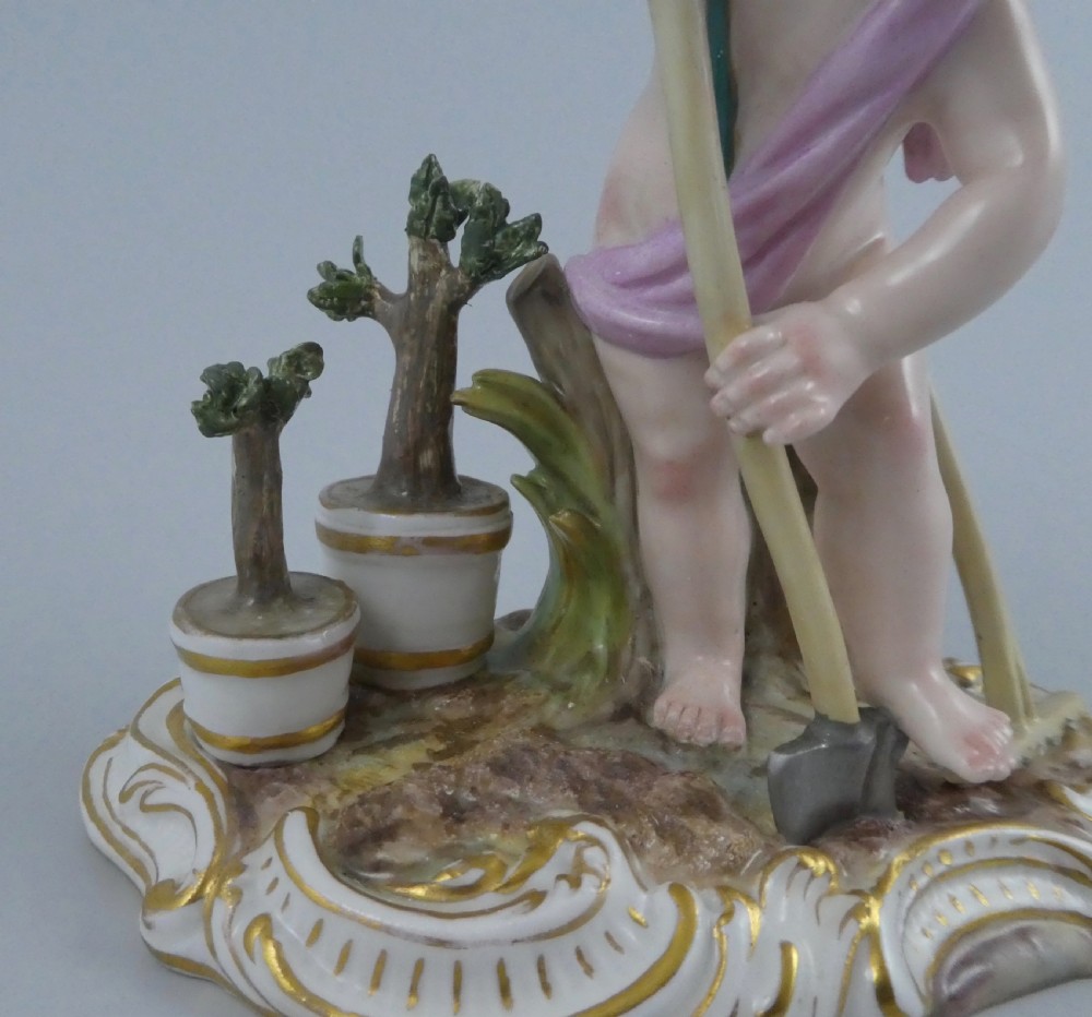 Meissen porcelain Putti gardener, c. 1870. View IV