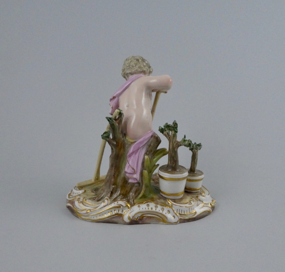 Meissen porcelain Putti gardener, c. 1870. View VI