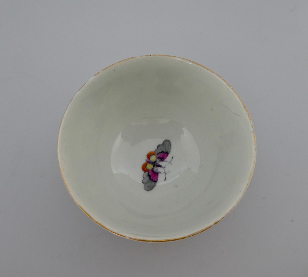 Worcester porcelain teabowl and saucer. Fancy Birds, c. 1770. View VI