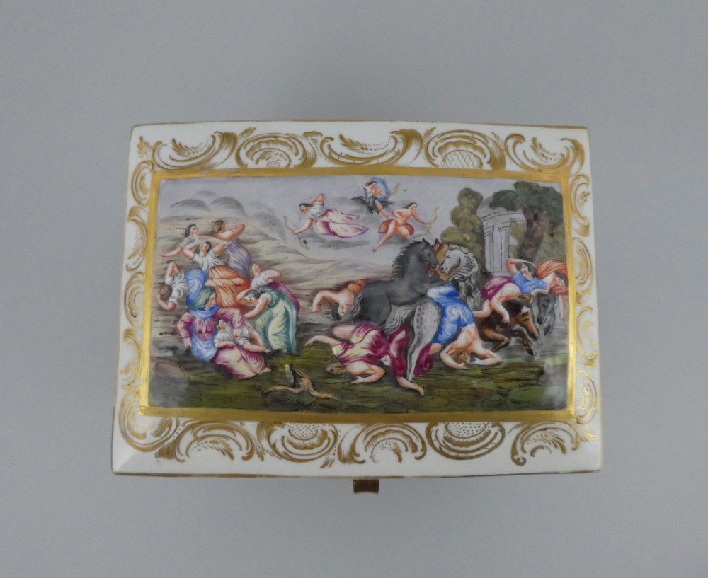 Capo Di Monte style casket. Mythological scenes. c. 1890 View III