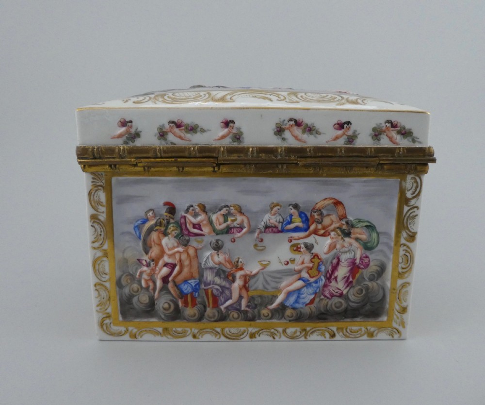 Capo Di Monte style casket. Mythological scenes. c. 1890 View VII