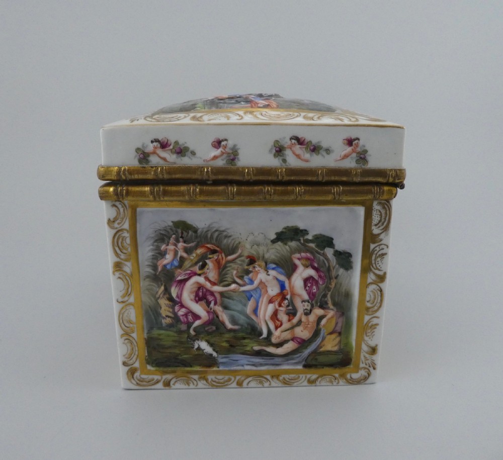 Capo Di Monte style casket. Mythological scenes. c. 1890 View VIII