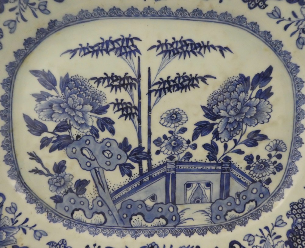 Chinese blue and white meat plate, c. 1770. Qianlong Period. View II