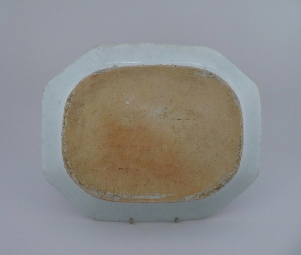 Chinese blue and white meat plate, c. 1770. Qianlong Period. View III