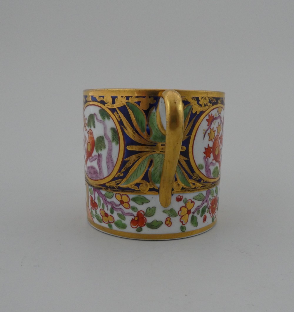 Coalport porcelain coffee can and saucer. Imari Pattern, c. 1815. View IX