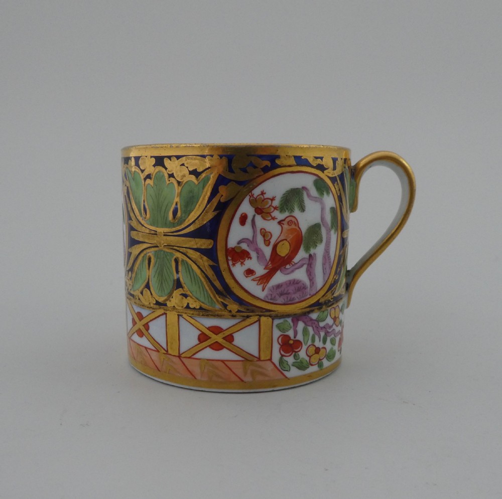 Coalport porcelain coffee can and saucer. Imari Pattern, c. 1815. View XI