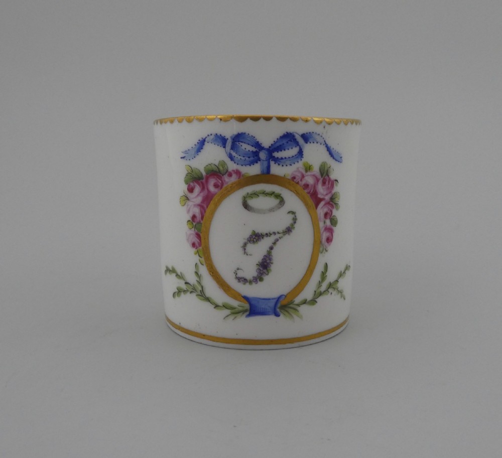 Sevres porcelain coffee can, dated 1779.
