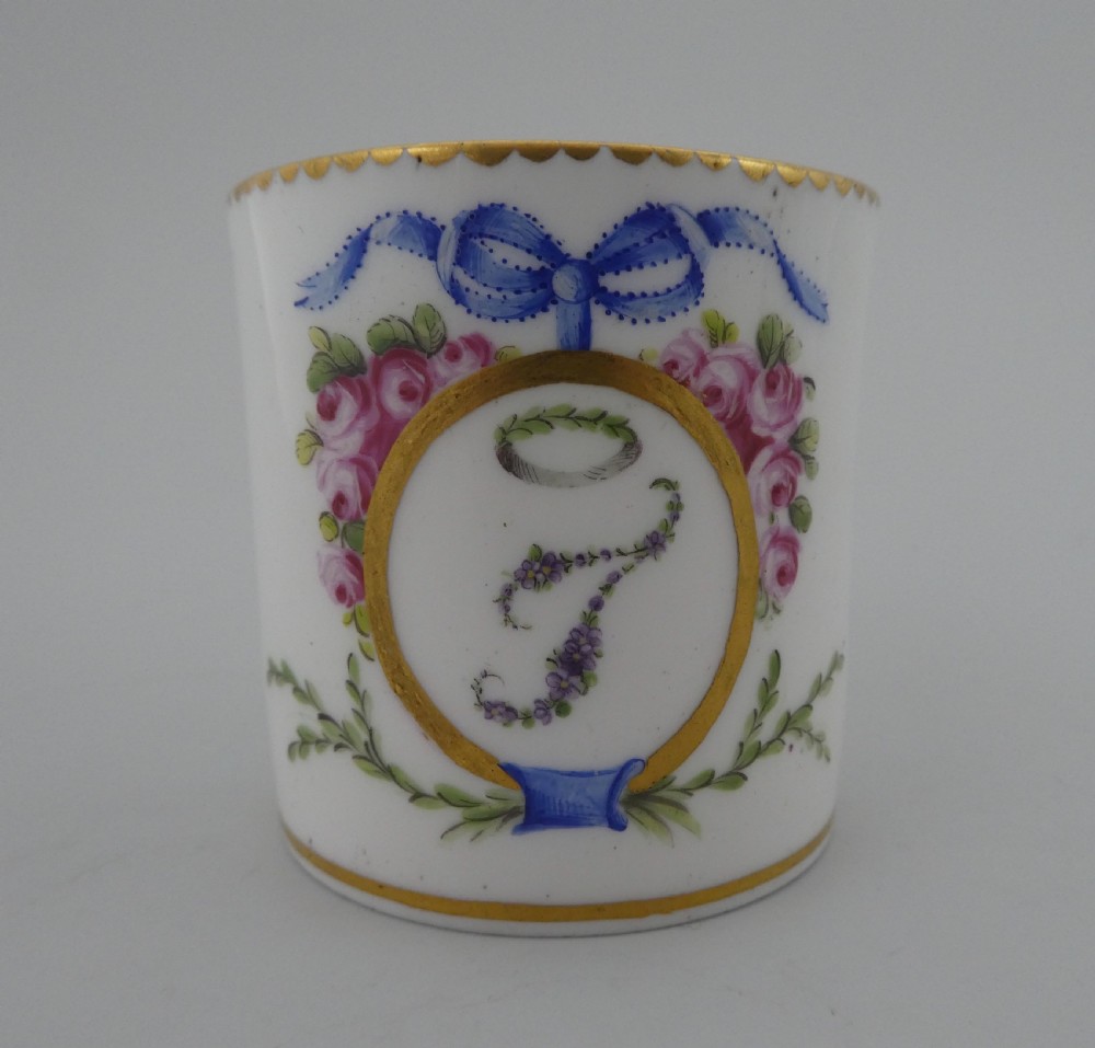 Sevres porcelain coffee can, dated 1779. View IV