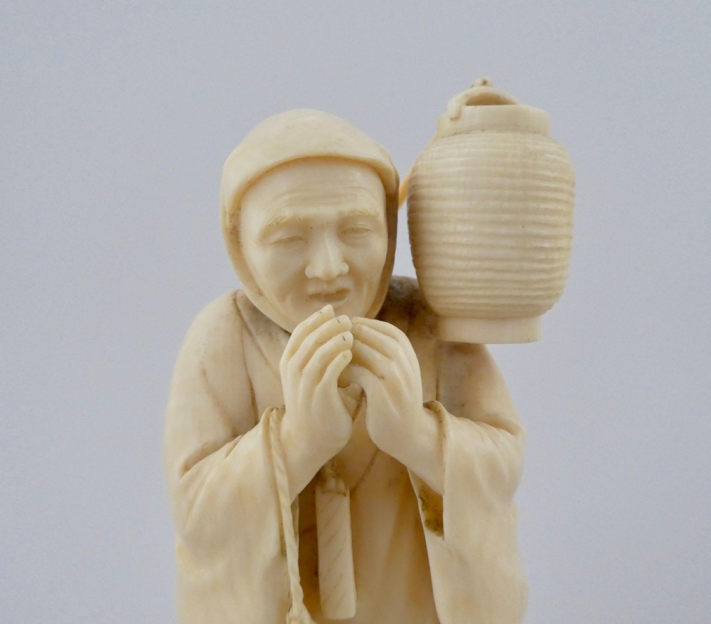 Japanese ivory okimono, c. 1900. Meiji Period. Signe Gyokushi. View II