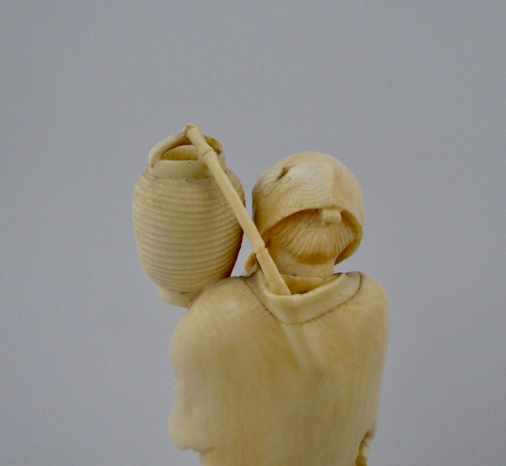 Japanese ivory okimono, c. 1900. Meiji Period. Signe Gyokushi. View VI
