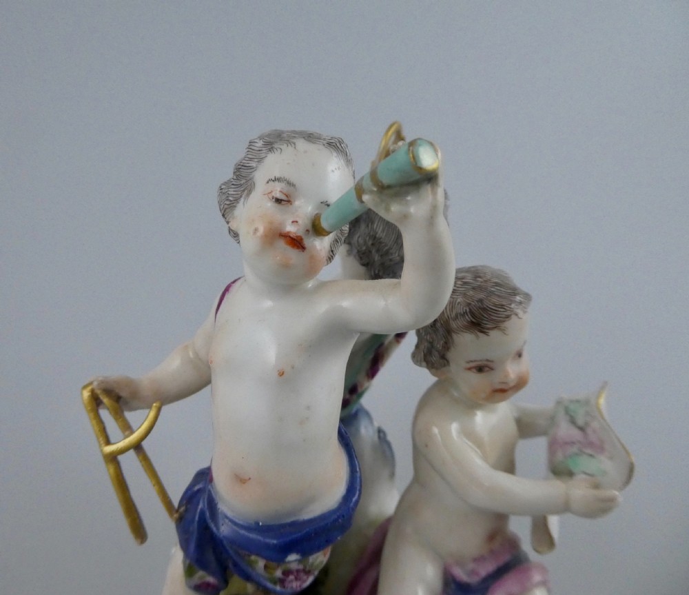 Meissen porcelain group of Putti, c. 1760. View III