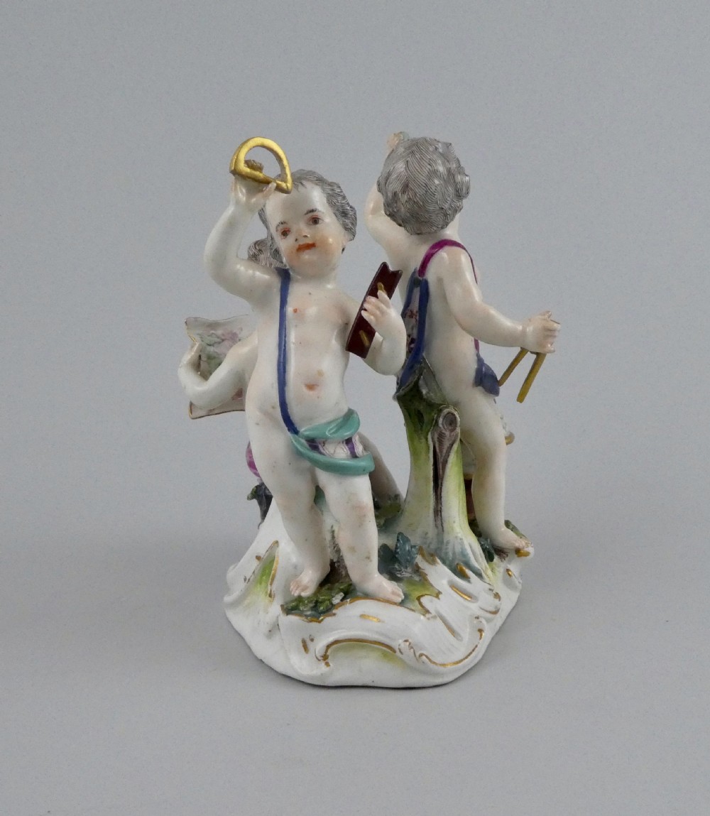 Meissen porcelain group of Putti, c. 1760. View VI