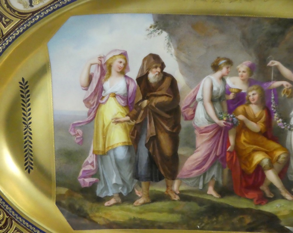 Vienna porcelain plaque. Telemach u Mentor auf Calypso, dated 1820. View II