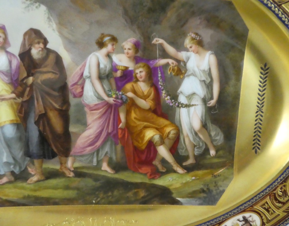 Vienna porcelain plaque. Telemach u Mentor auf Calypso, dated 1820. View III