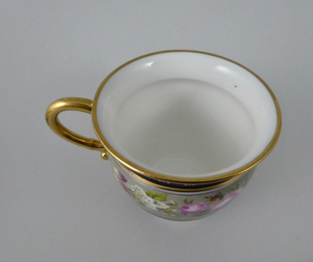 Sevres porcelain cup and saucer, dated 1854. View XIII