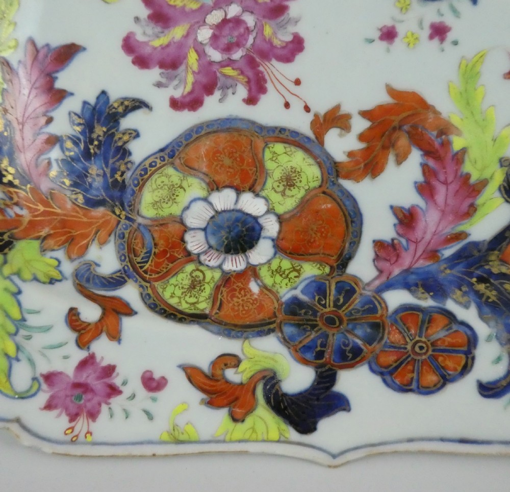 Chinese porcelain dish ‘Pseudo Tobacco Leaf’ pattern, c. 1760. Qianlong Period. View II
