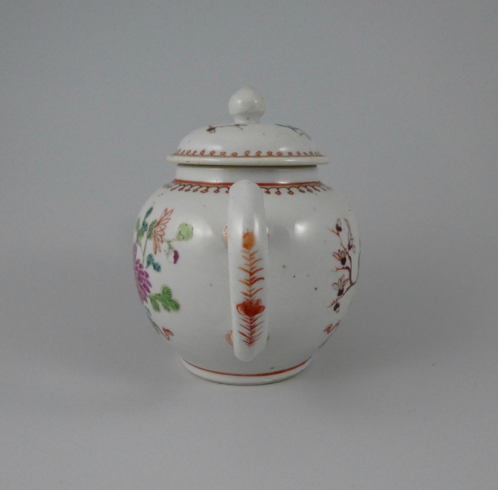 Chinese porcelain teapot. Famille rose. c. 1760. Qianlong Period. View IV