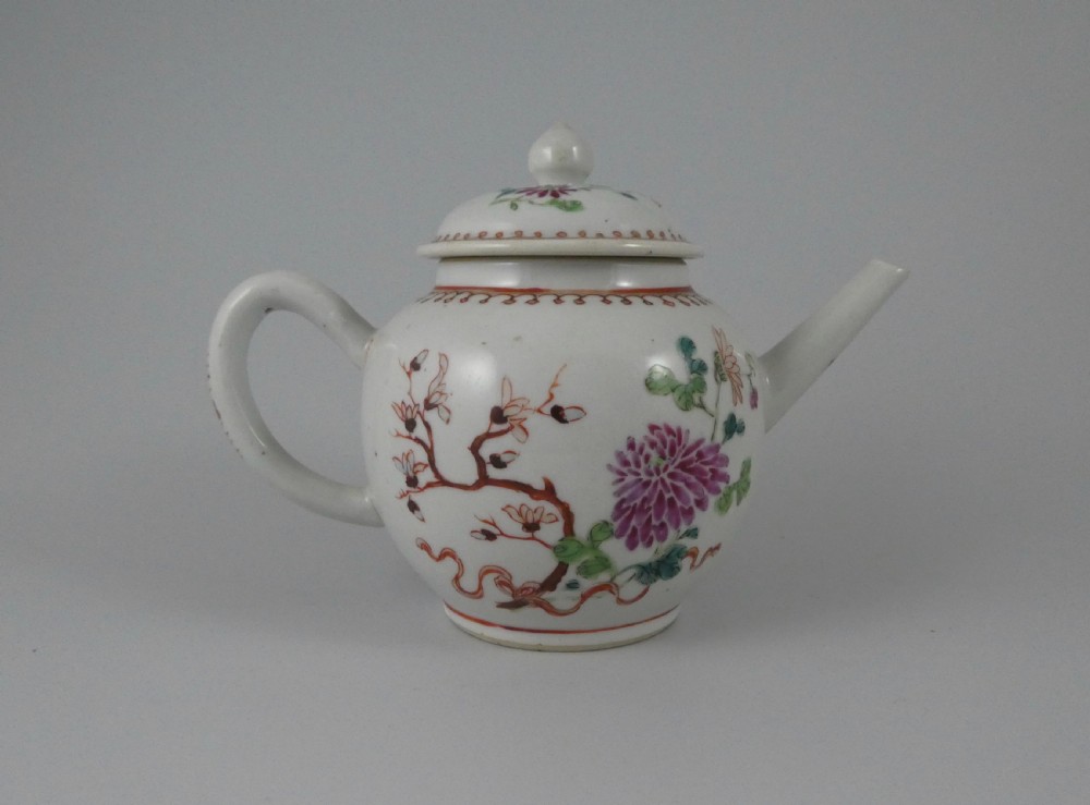 Chinese porcelain teapot. Famille rose. c. 1760. Qianlong Period. View V