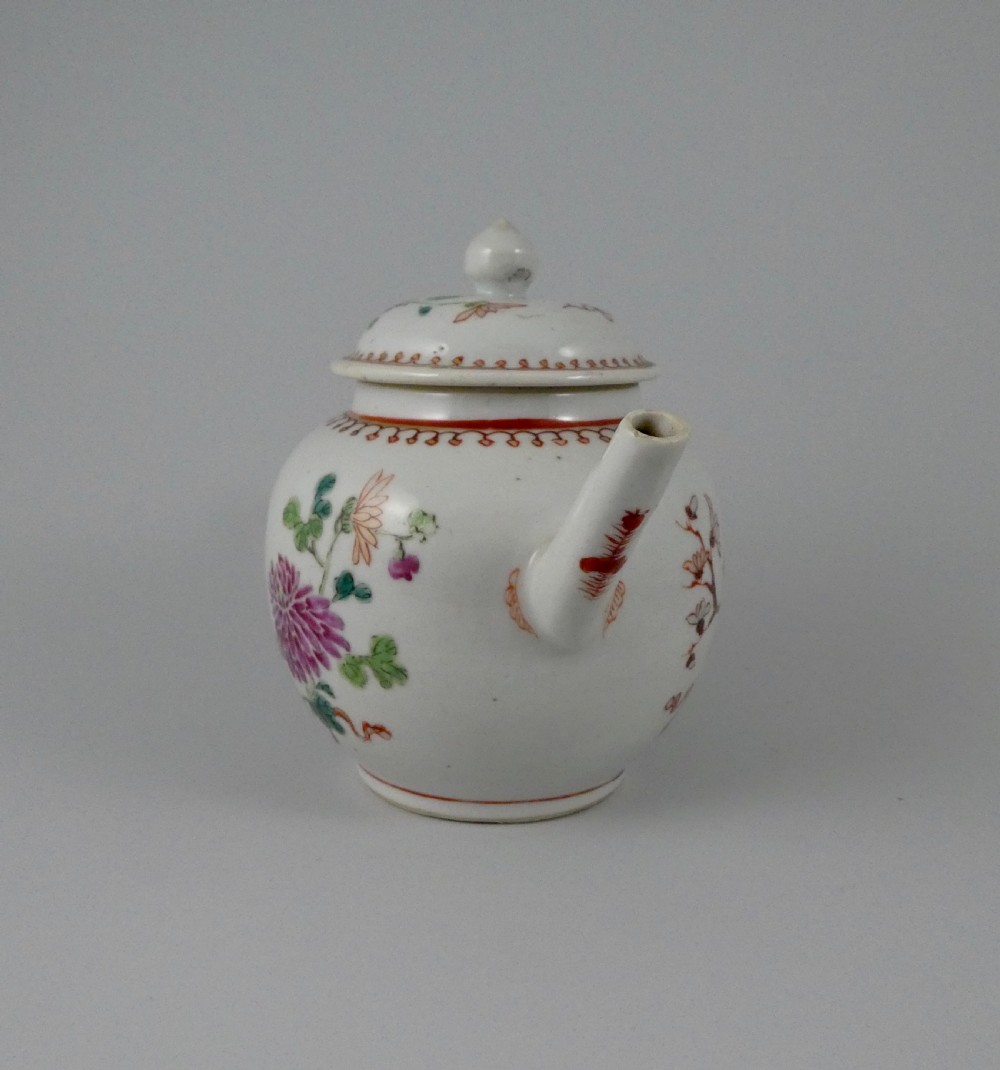 Chinese porcelain teapot. Famille rose. c. 1760. Qianlong Period. View VI