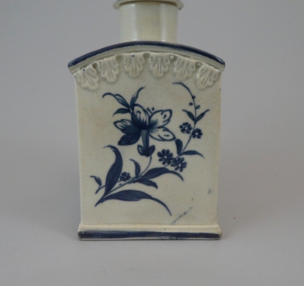 Liverpool pearlware tea caddy & cover, c. 1790. View II
