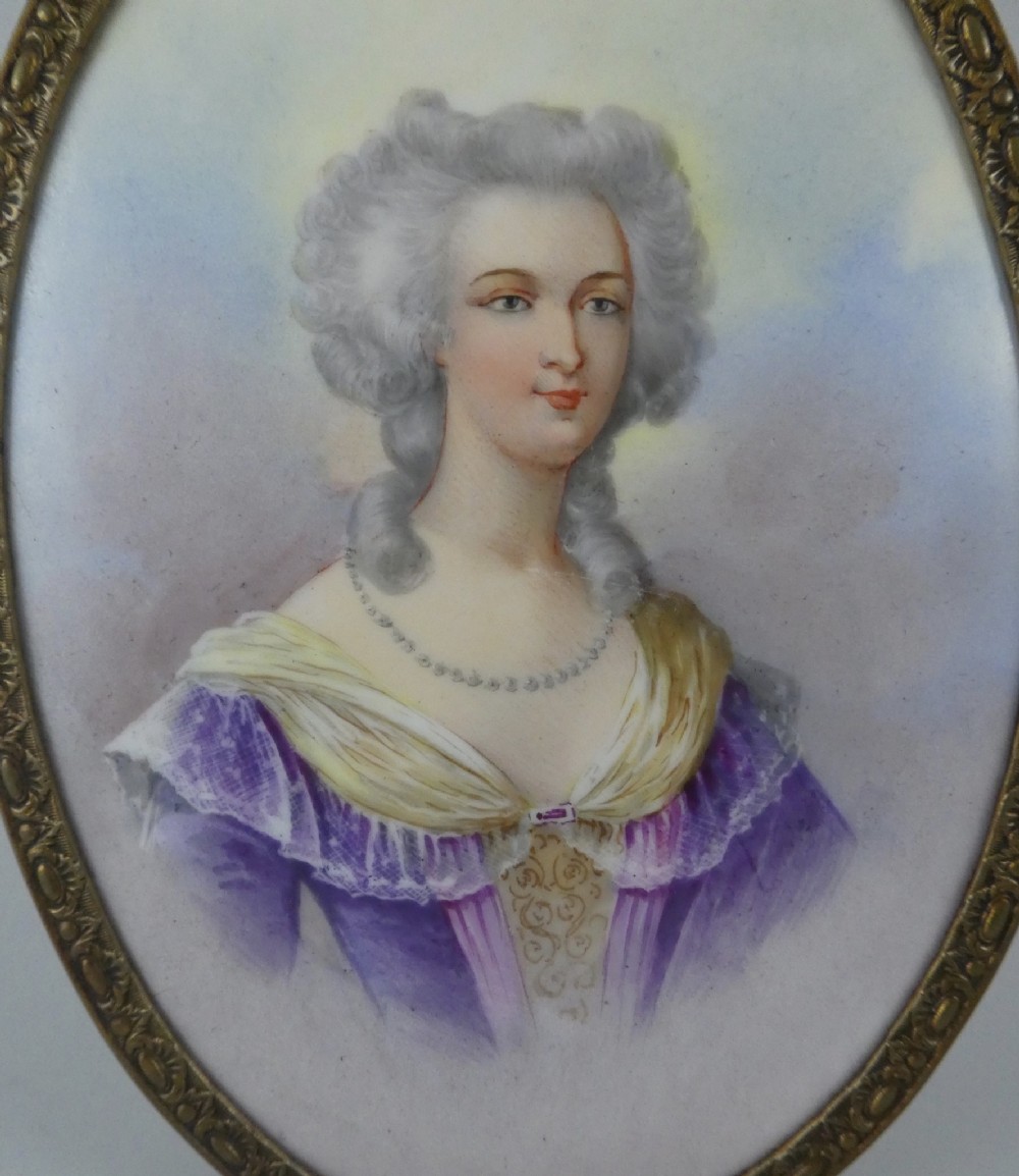 Sevres porcelain plaque. Marie Antoinette, dated 1844.