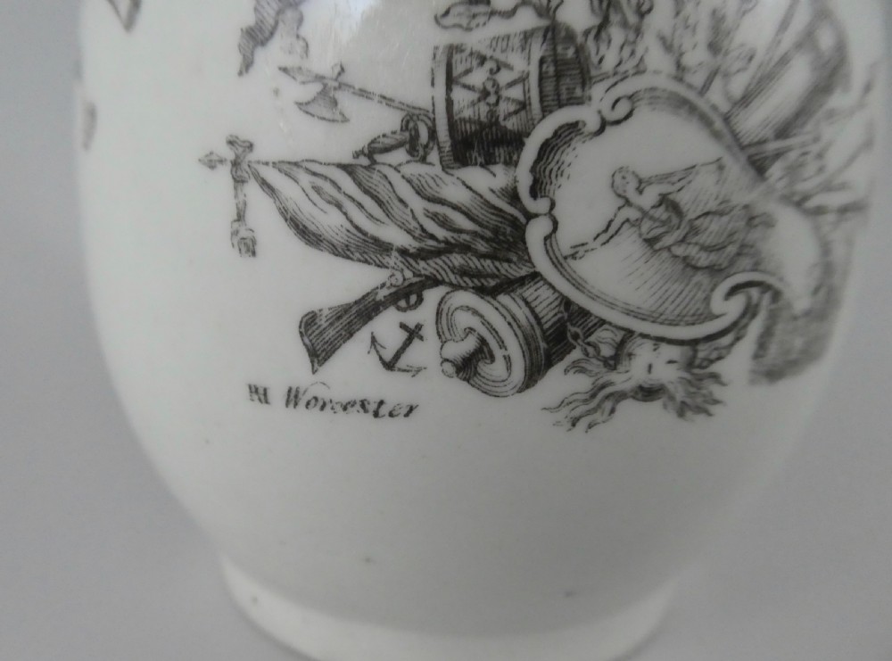 Worcester porcelain mug. King of Prussia, dated 1757. View III