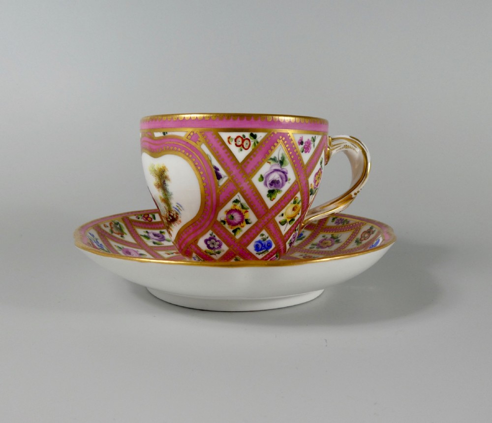 Coalport porcelain cup and saucer, c. 1845 View VII