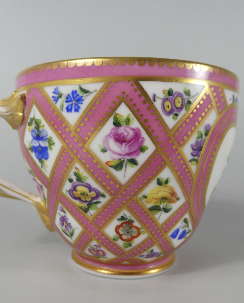 Coalport porcelain cup and saucer, c. 1845 View XII
