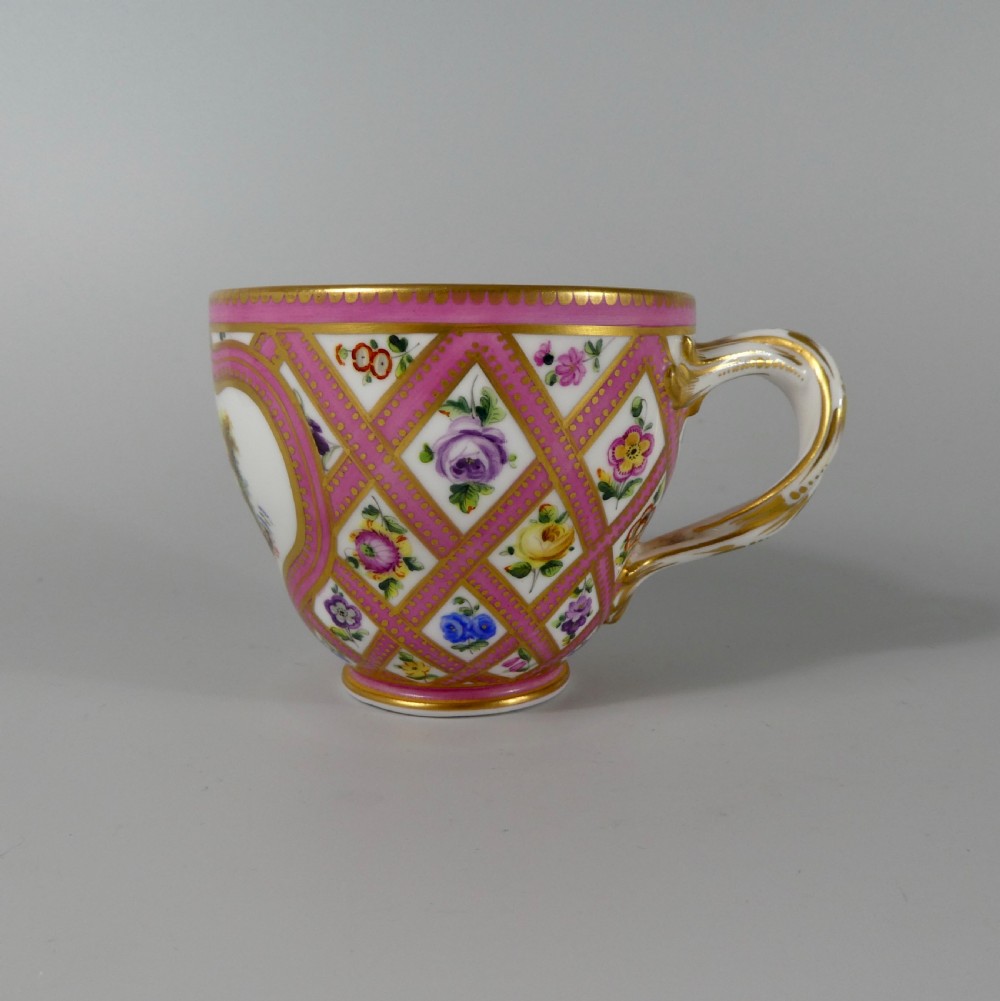 Coalport porcelain cup and saucer, c. 1845 View XIV