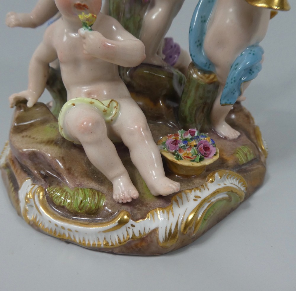 Meissen porcelain Putti group - The Senses, c. 1870. View VII
