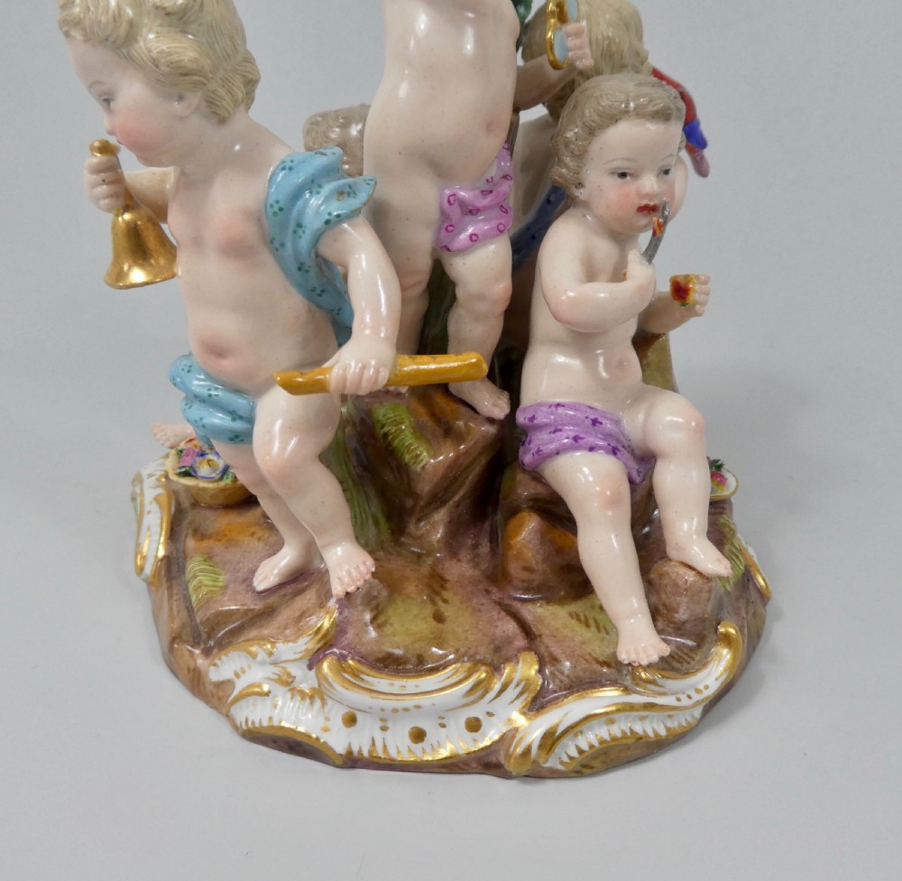 Meissen porcelain Putti group - The Senses, c. 1870. View VIII